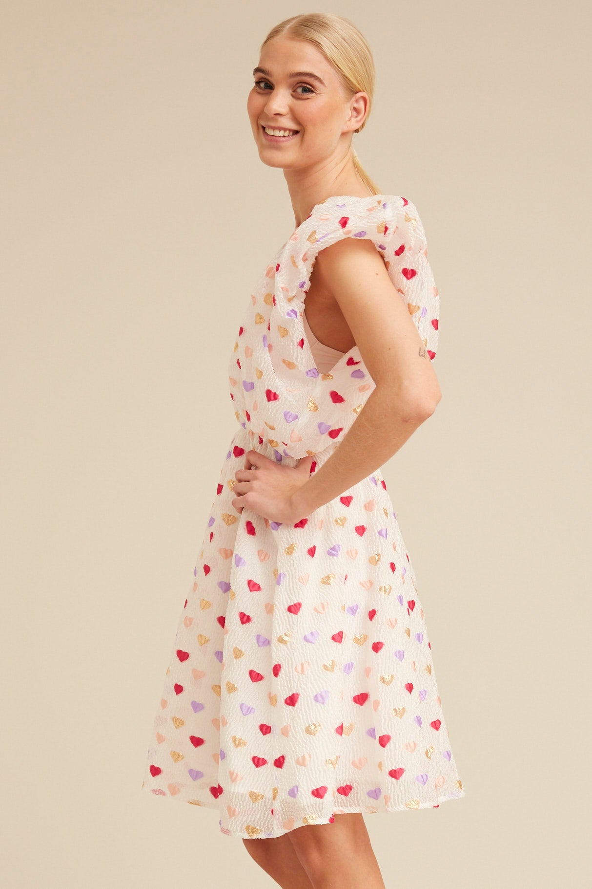 HUNKØN Dahlia Wing Dress Kjoler Pink Hearts