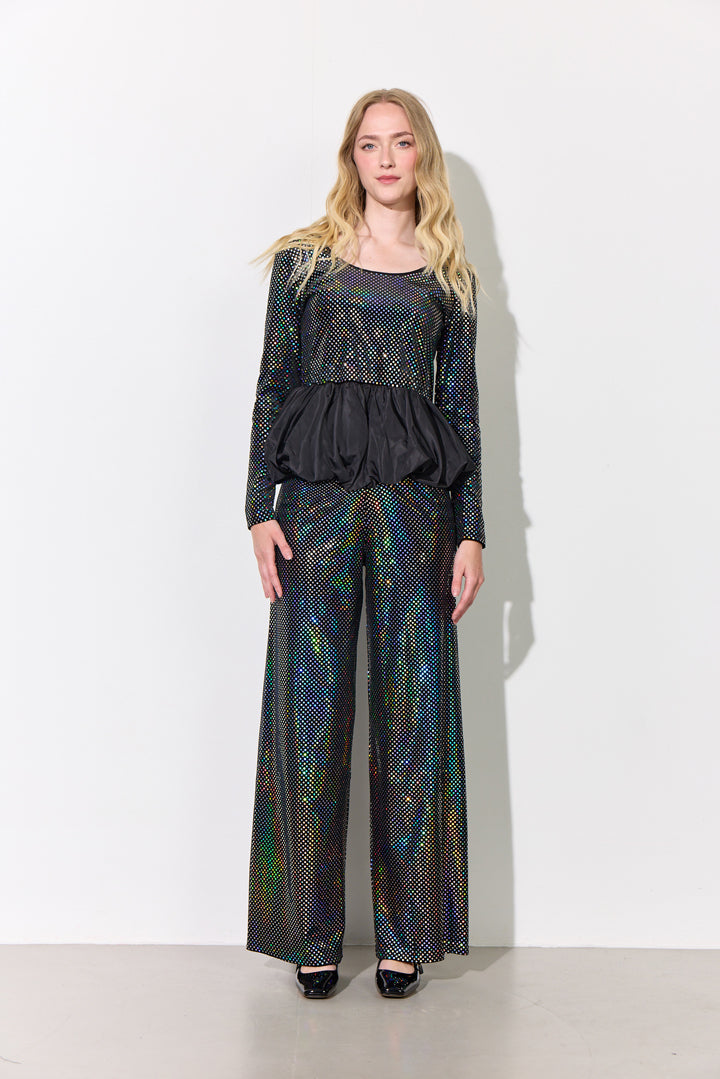 HUNKØN Daisy Blouse Bluser Black Disco