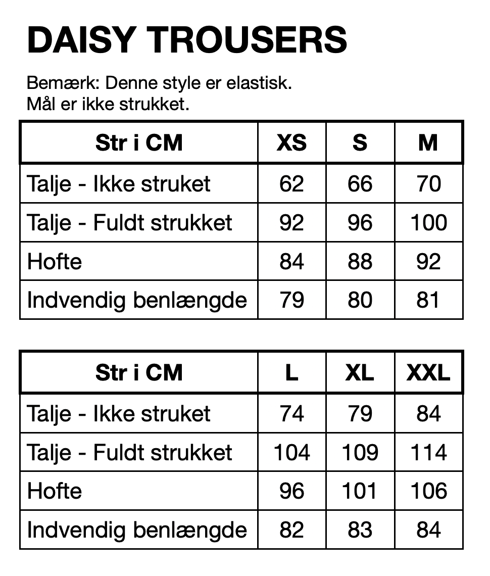 HUNKØN Daisy Trousers Bukser Black Disco