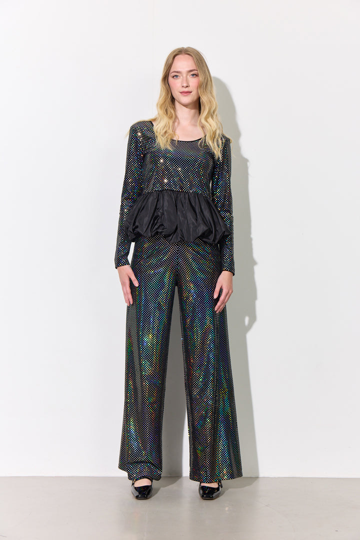 HUNKØN Daisy Trousers Bukser Black Disco