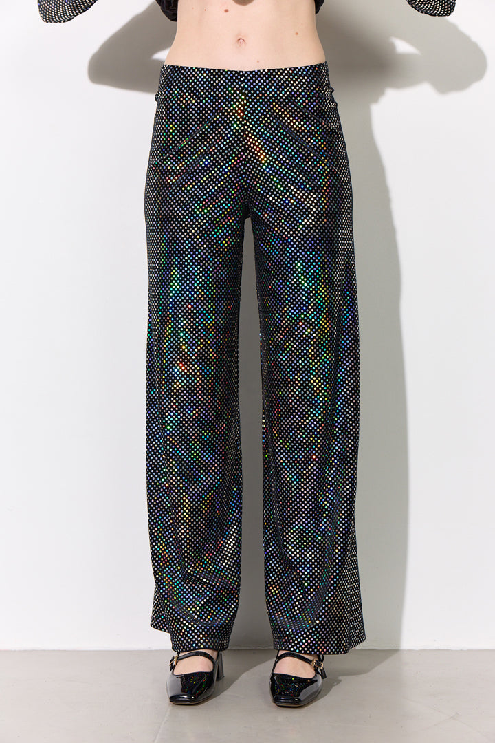 HUNKØN Daisy Trousers Bukser Black Disco