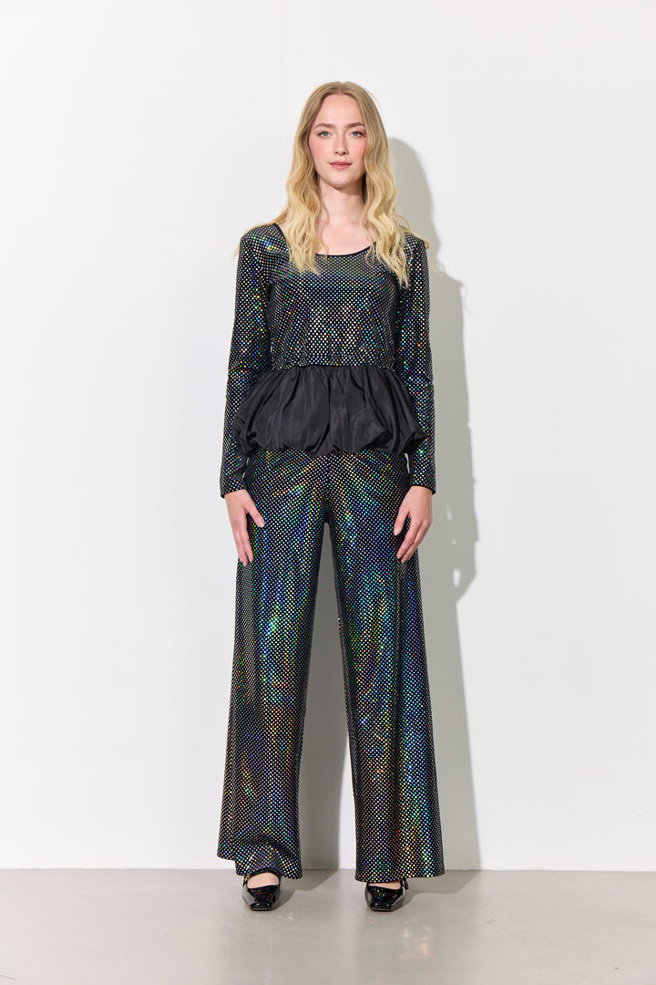 HUNKØN Daisy Trousers Bukser Black Disco