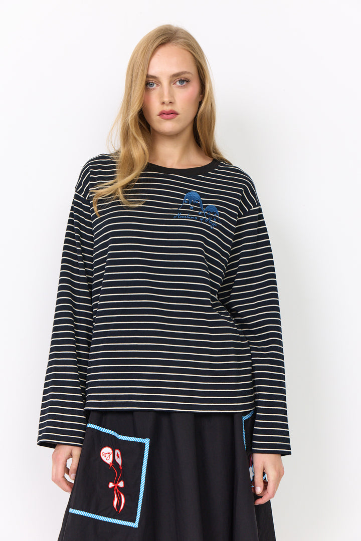 HUNKØN Davy Blouse Bluser Black