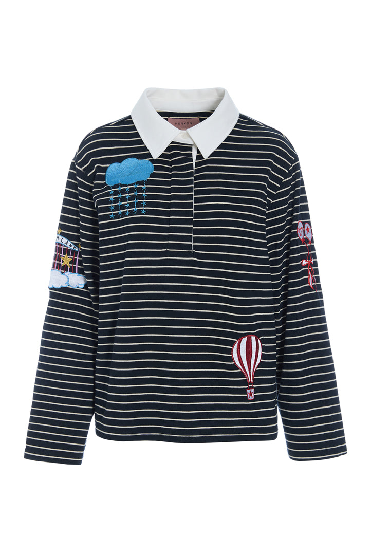 HUNKØN Davy Poloshirt Bluser Black