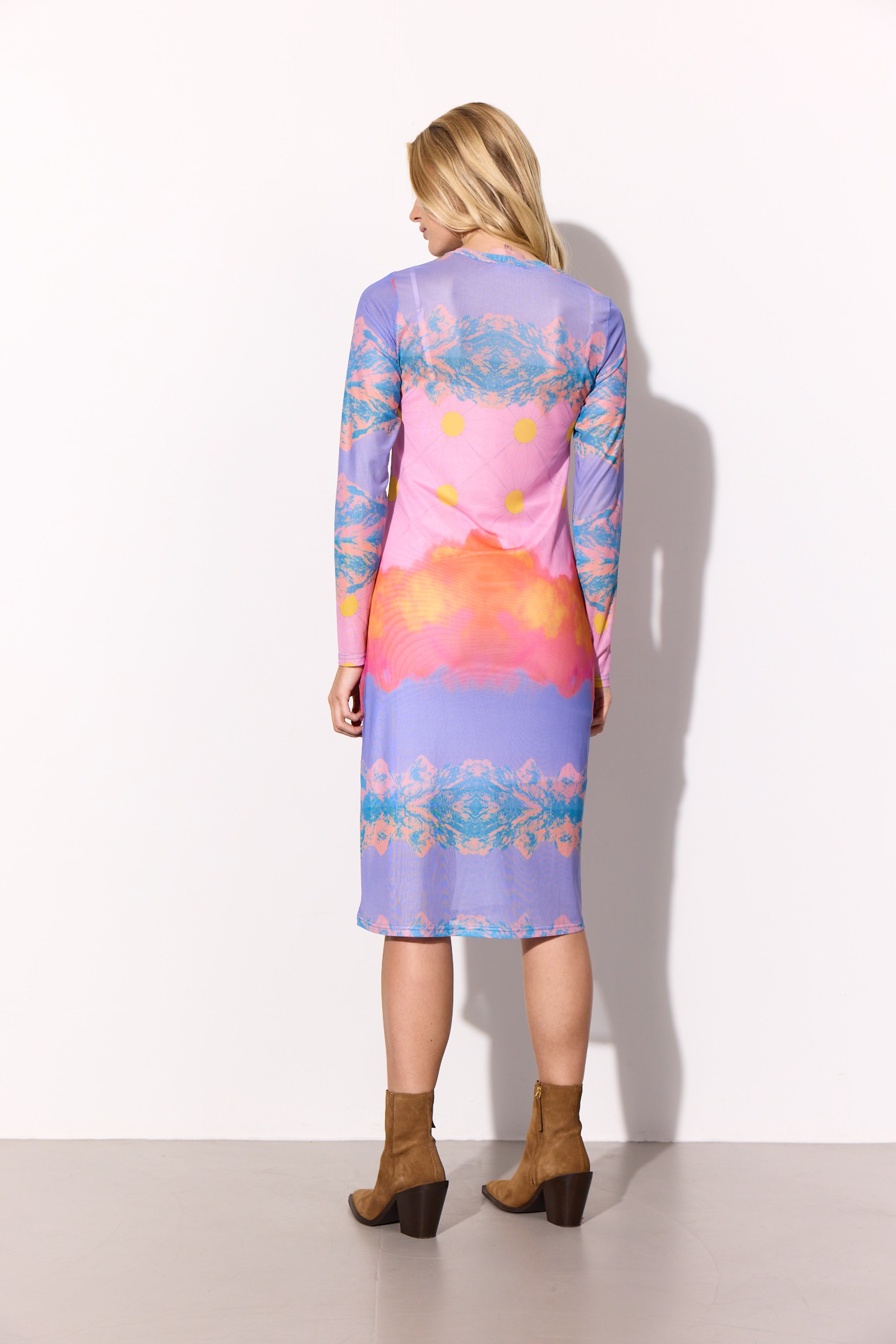 HUNKØN Devon Mesh Dress Kjoler Horizon Art Print