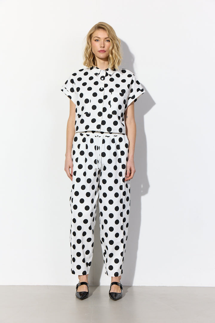 HUNKØN Divina Trousers Bukser White w/ dots