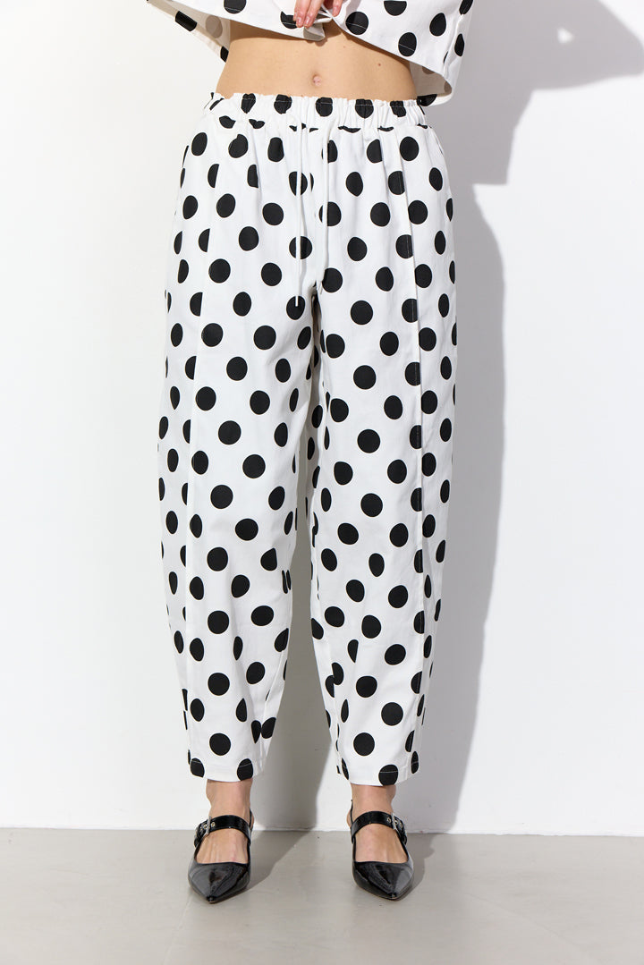 HUNKØN Divina Trousers Bukser White w/ dots