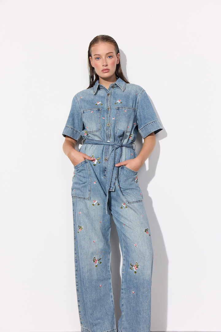 HUNKØN Dolly Denim Jumpsuit Flyverdragter Light Denim