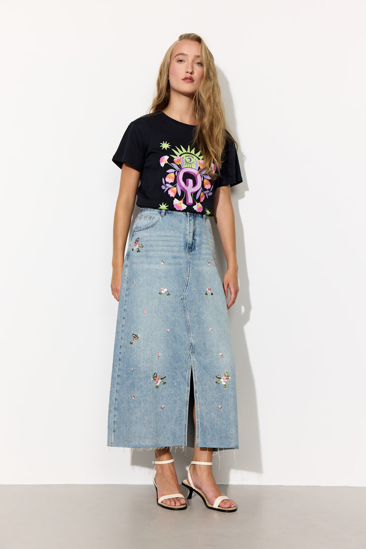 HUNKØN Dolly Denim Skirt Nederdele Light Denim