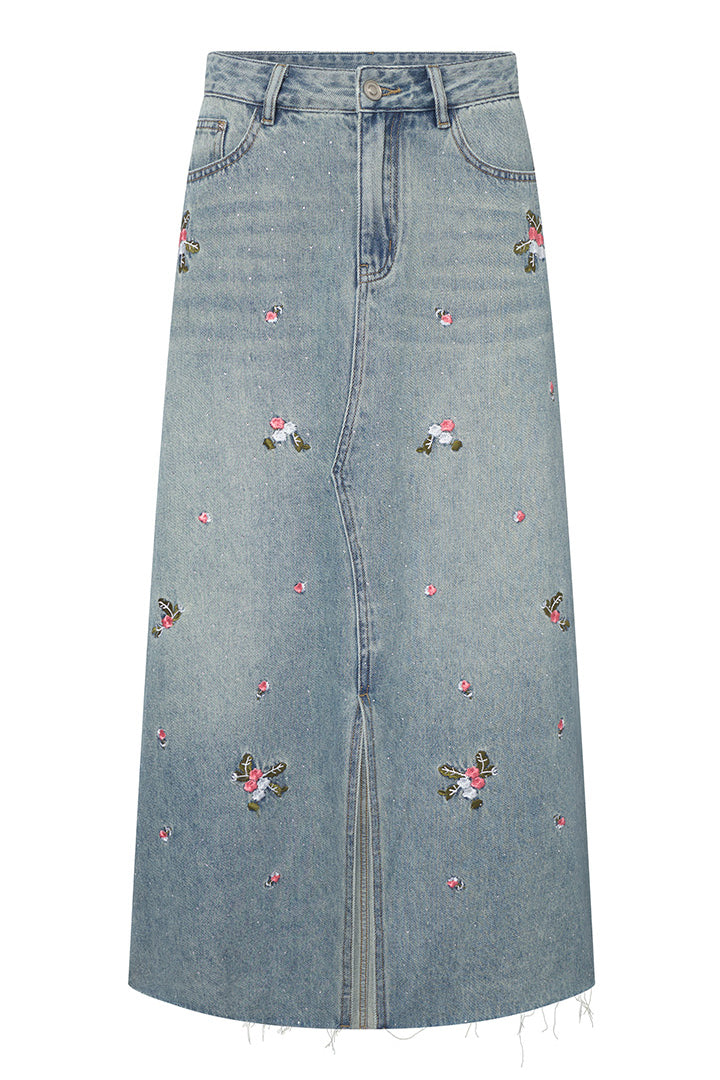 HUNKØN Dolly Denim Skirt Nederdele Light Denim