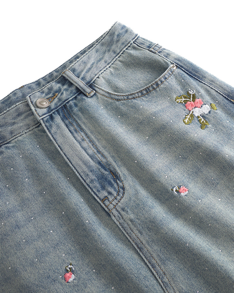 HUNKØN Dolly Denim Skirt Nederdele Light Denim