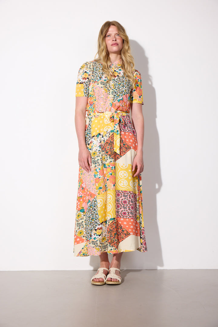 HUNKØN Dora Dress Kjoler Yellow Patchwork