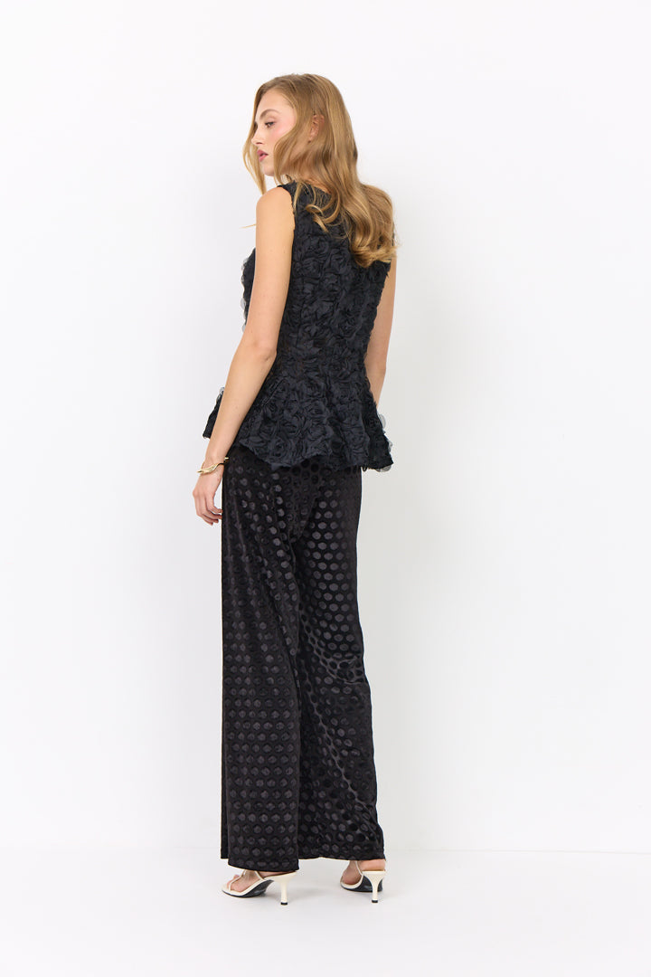 HUNKØN Dottie Trousers Bukser Black w/dots