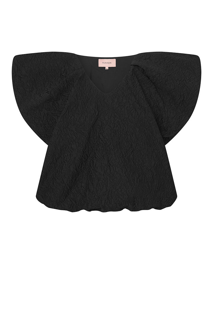 HUNKØN Ebba Wing top Toppe Black