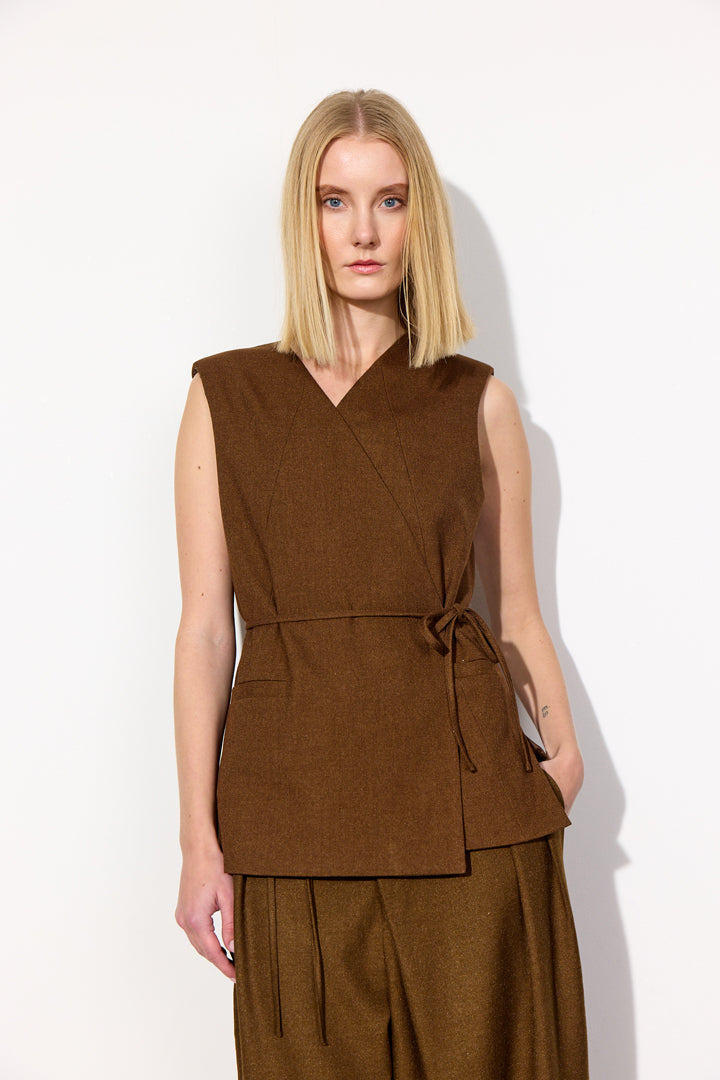 HUNKØN Emiko Vest Vests Brown