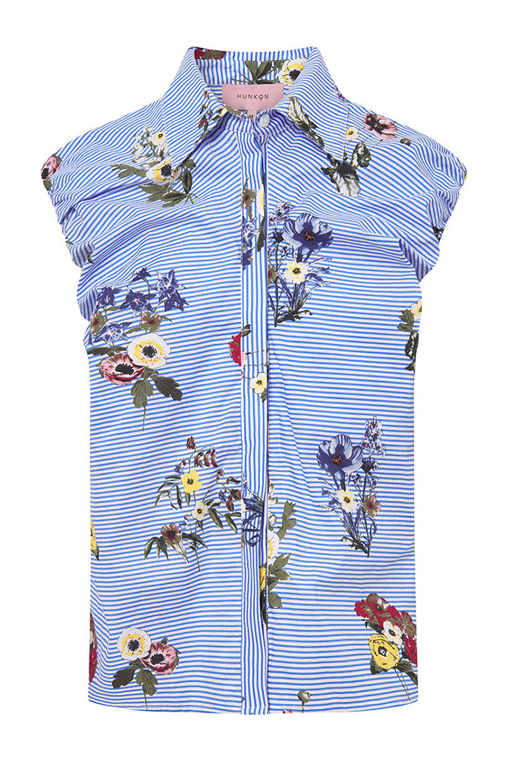 HUNKØN Emma Top Toppe Blue Hawaii