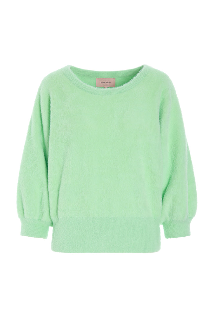 HUNKØN Enya Knit Blouse Bluser Electric Lime