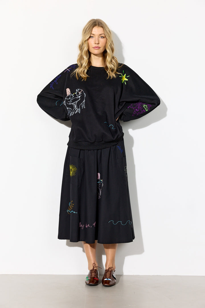 HUNKØN Eva Sweatshirt Sweatshirts Black