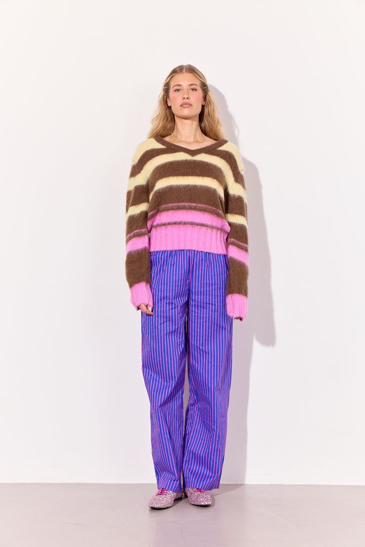HUNKØN Farah Knit Blouse Bluser Rose Rib