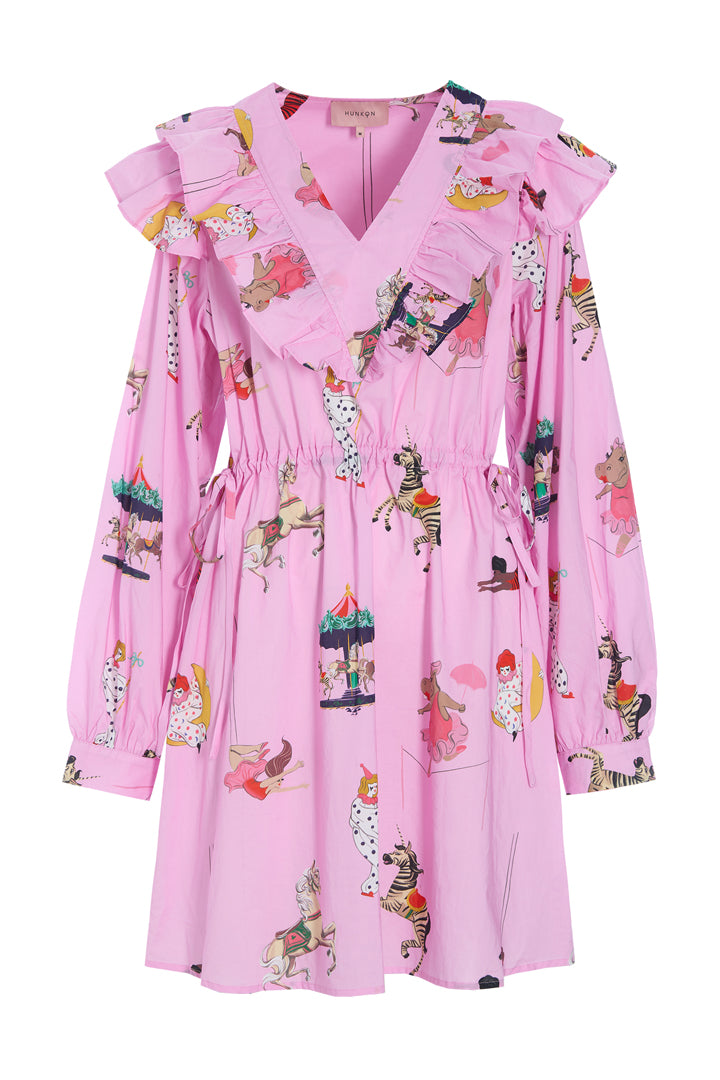 HUNKØN Floss Dress Kjoler Pink Showstopper Art Print