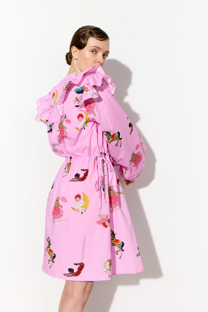HUNKØN Floss Dress Kjoler Pink Showstopper Art Print