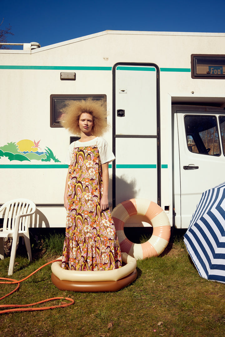 HUNKØN Goldie dress Kjoler Orange Floral