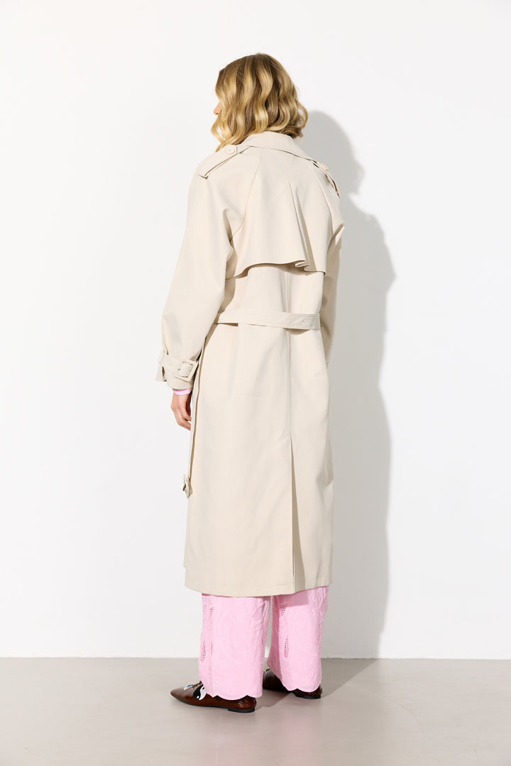 HUNKØN Gunilla Trenchcoat Frakker Cream