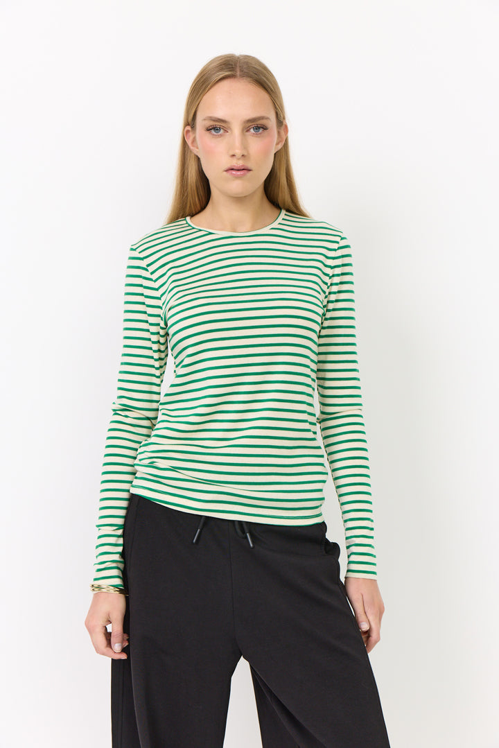 HUNKØN Halima Blouse Bluser Green Striped