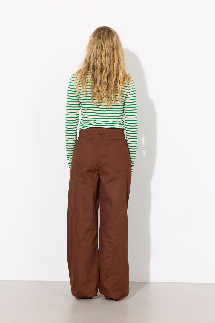 HUNKØN Halima Turtleneck Bluser Green Striped