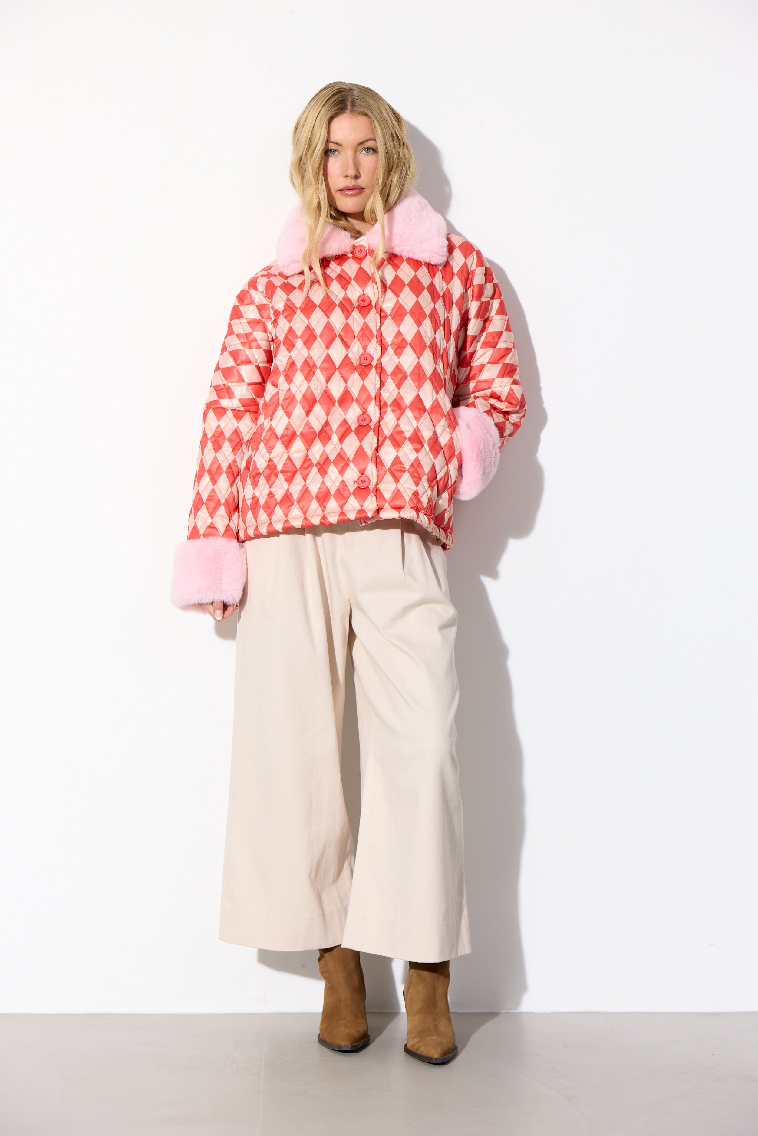 HUNKØN Harly Quilt Jacket Jakker Red Harlequin