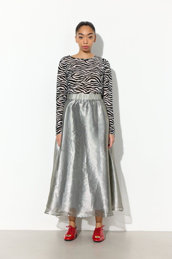 HUNKØN Henry Mesh Blouse Bluser Zebra Striped