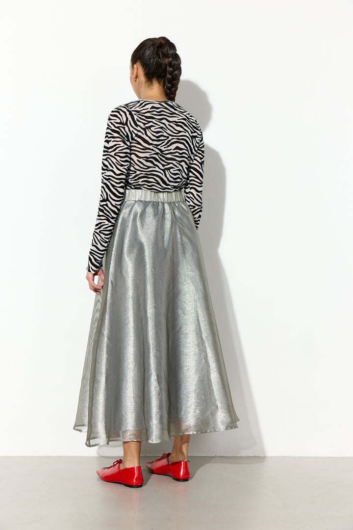 HUNKØN Henry Mesh Blouse Bluser Zebra Striped