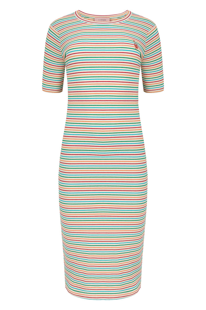 HUNKØN Indie Dress Kjoler Rainbow Striped