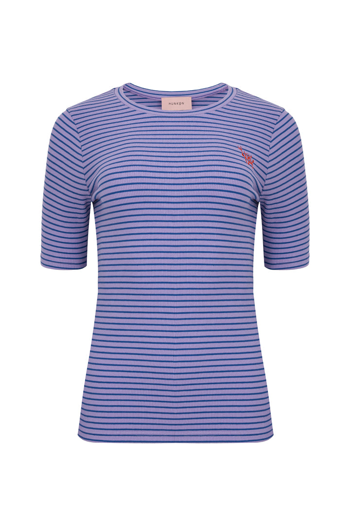 HUNKØN Indie T-shirt T-shirts Purple Striped