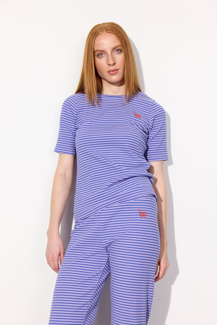 HUNKØN Indie T-shirt T-shirts Purple Striped