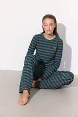 HUNKØN Indie Trousers Bukser Black striped