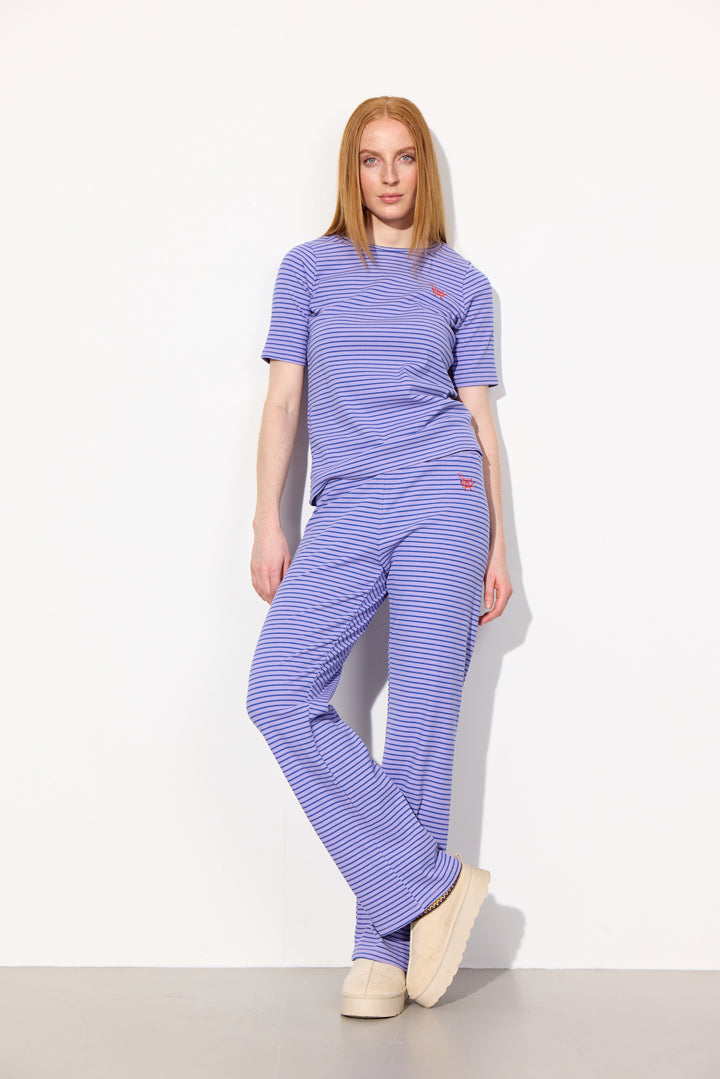 HUNKØN Indie Trousers Bukser Purple Striped