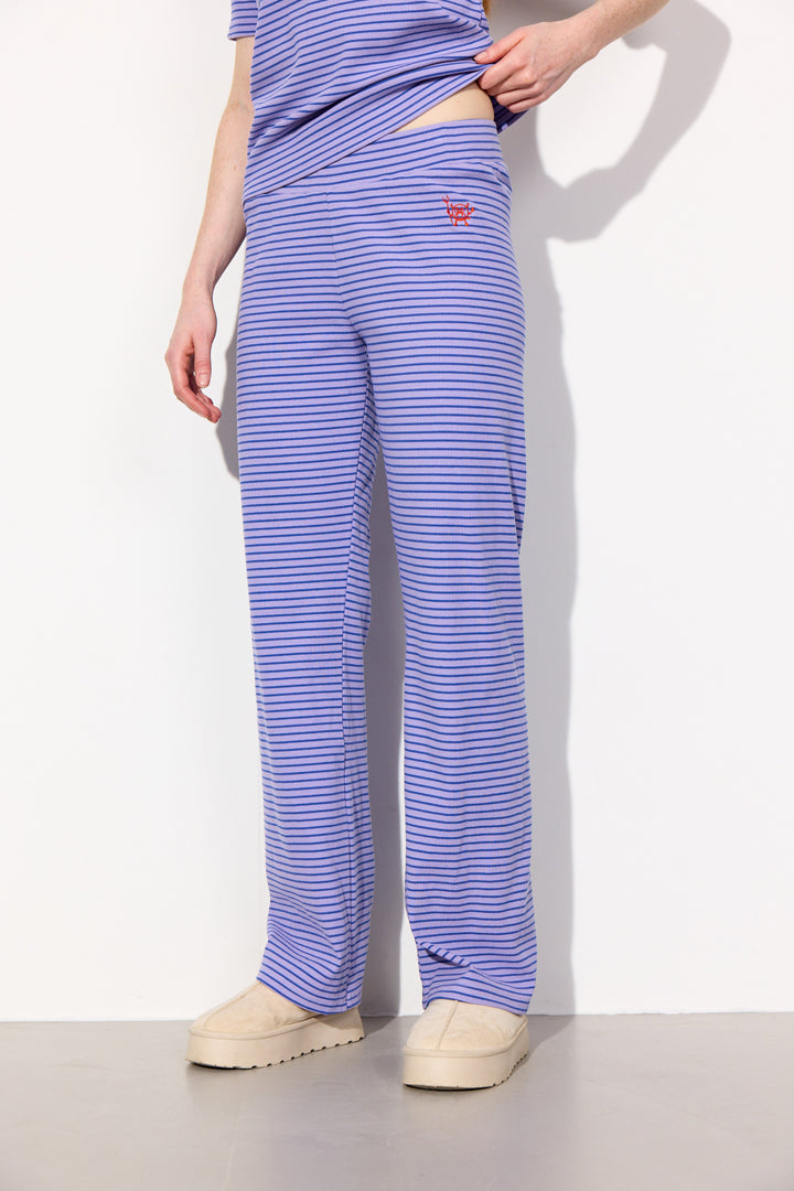 HUNKØN Indie Trousers Bukser Purple Striped