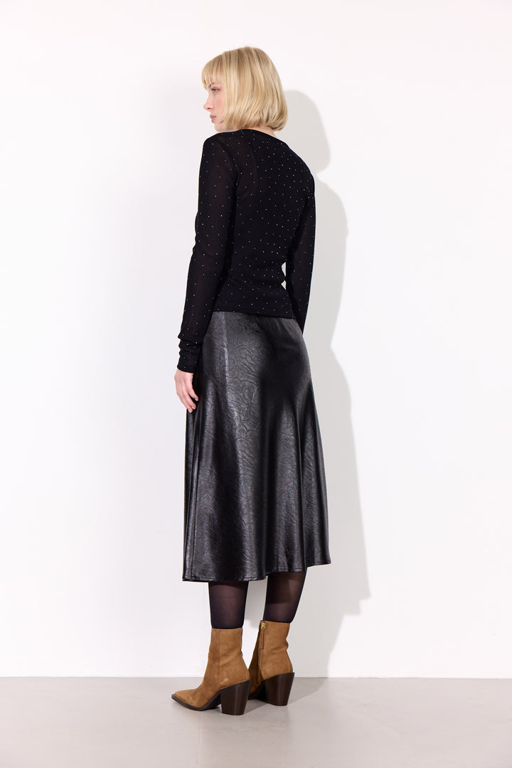HUNKØN Inez Blouse Bluser Black