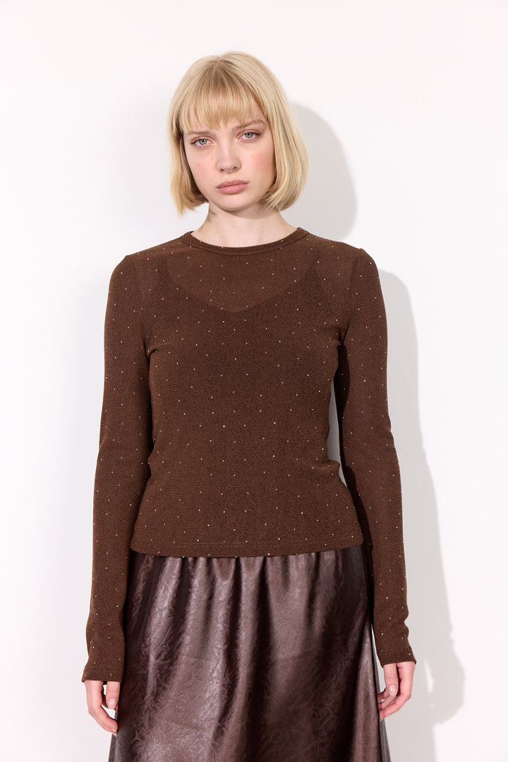 HUNKØN Inez Blouse Bluser Brown