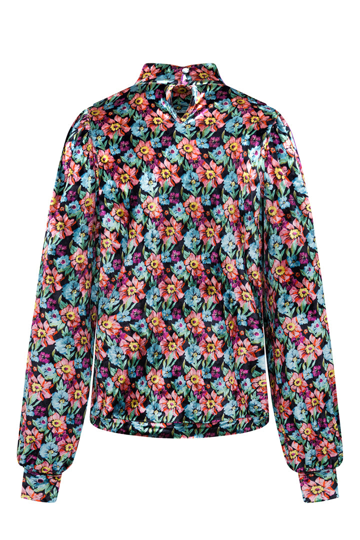 HUNKØN Iza Velour Blouse Bluser Flowerbomb Art Print