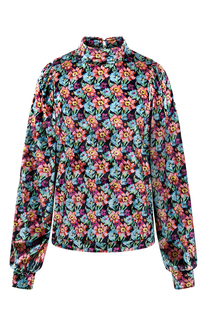 HUNKØN Iza Velour Blouse Bluser Flowerbomb Art Print