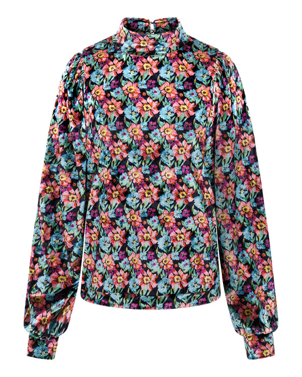 HUNKØN Iza Velour Blouse Bluser Flowerbomb Art Print