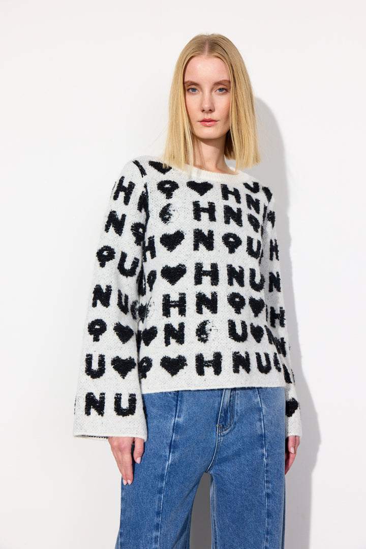 HUNKØN Jenny Knit Blouse Bluser White