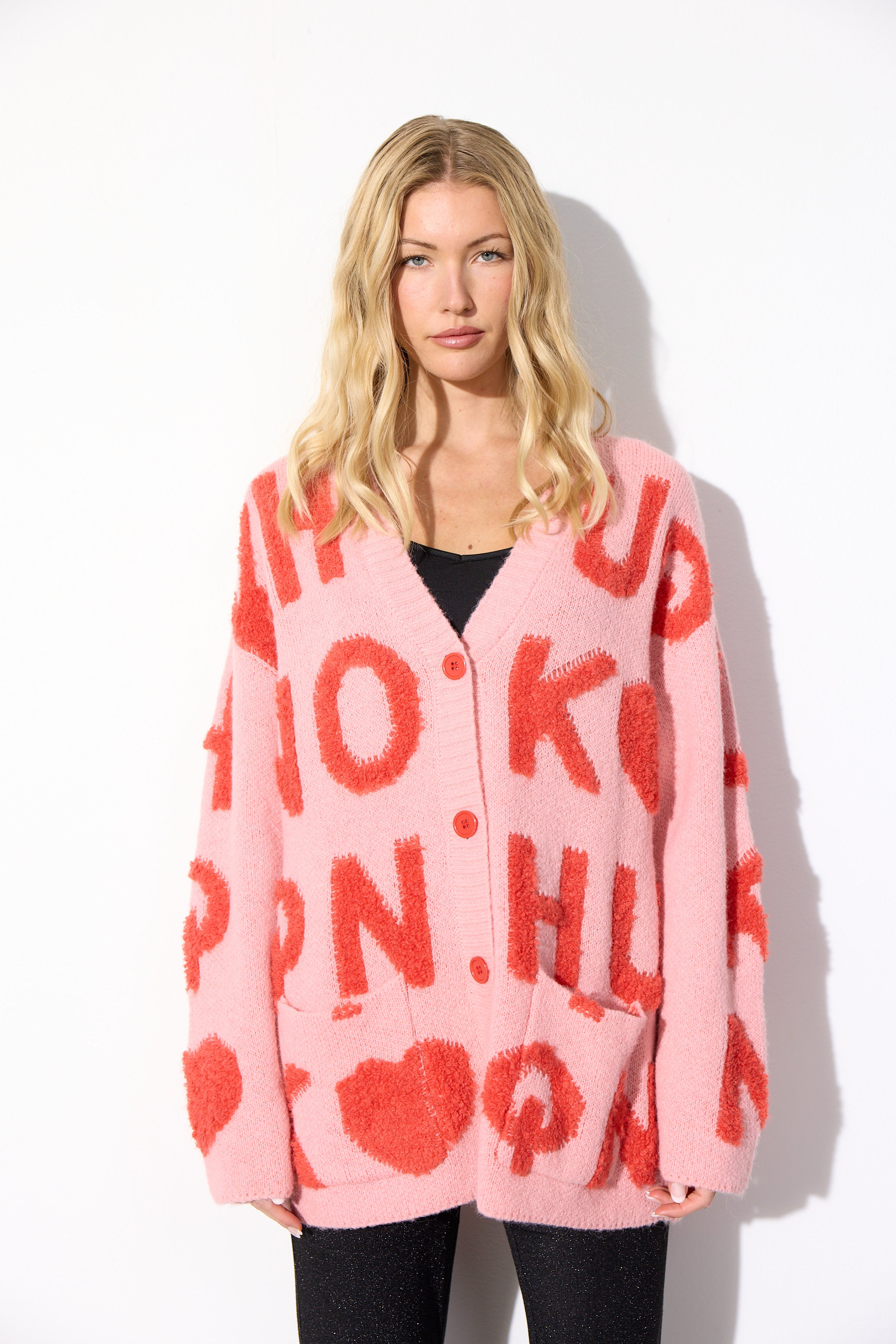 HUNKØN Jenny Knit Cardigan Cardigans Pink