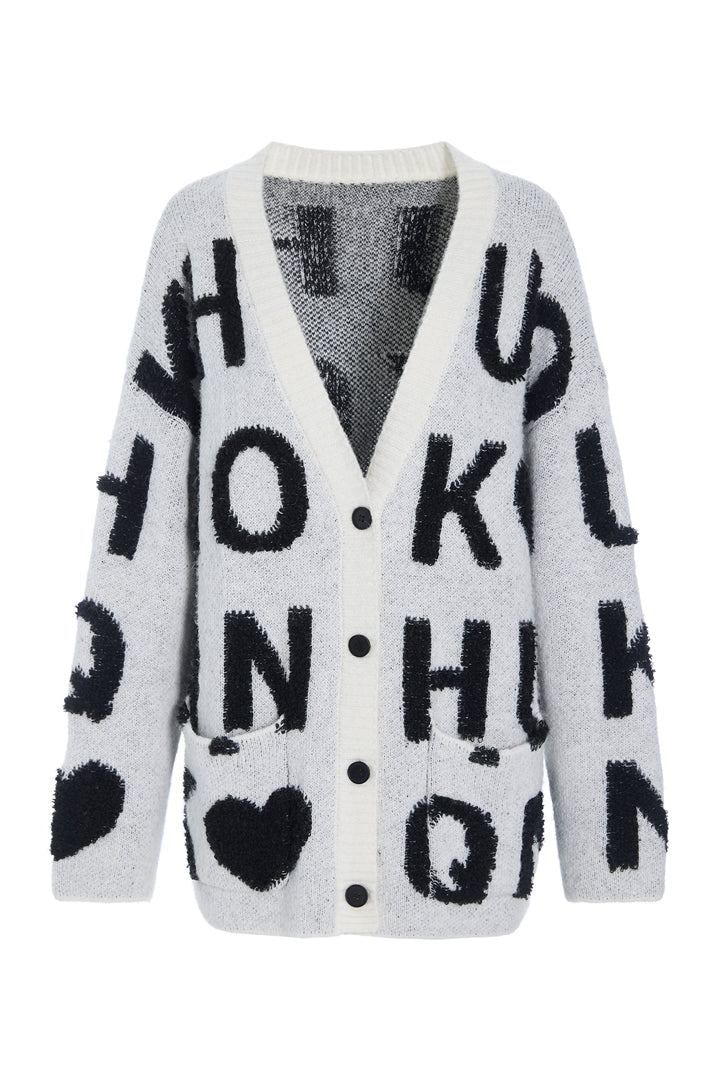 HUNKØN Jenny Knit Cardigan Cardigans White