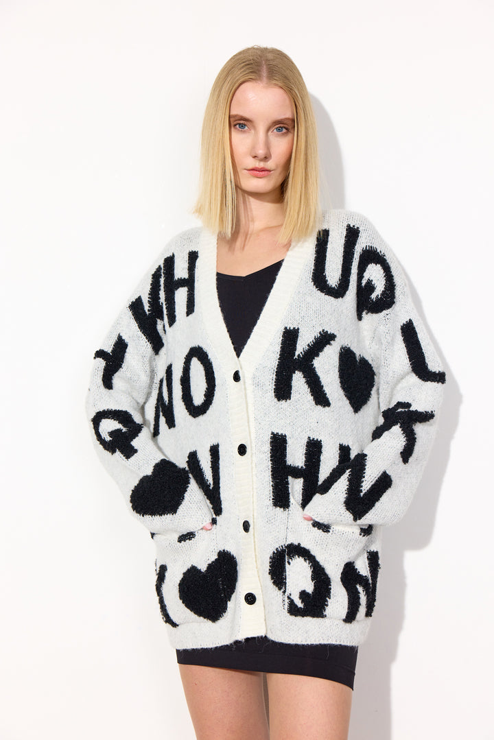 HUNKØN Jenny Knit Cardigan Cardigans White