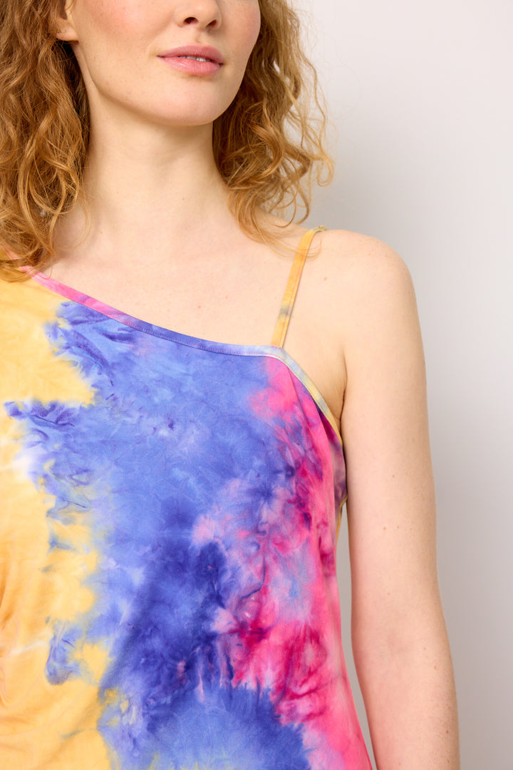 HUNKØN Joan One Shoulder Dress Kjoler Tie dyed