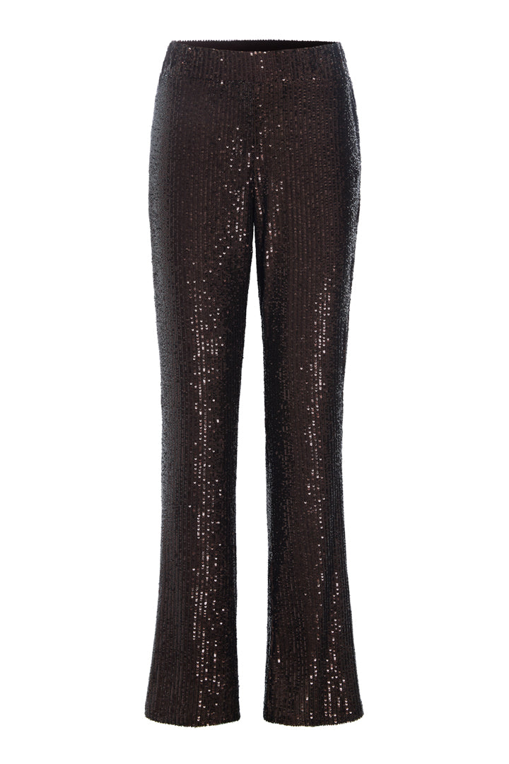 HUNKØN Jona Sequin Trousers Bukser Chestnut