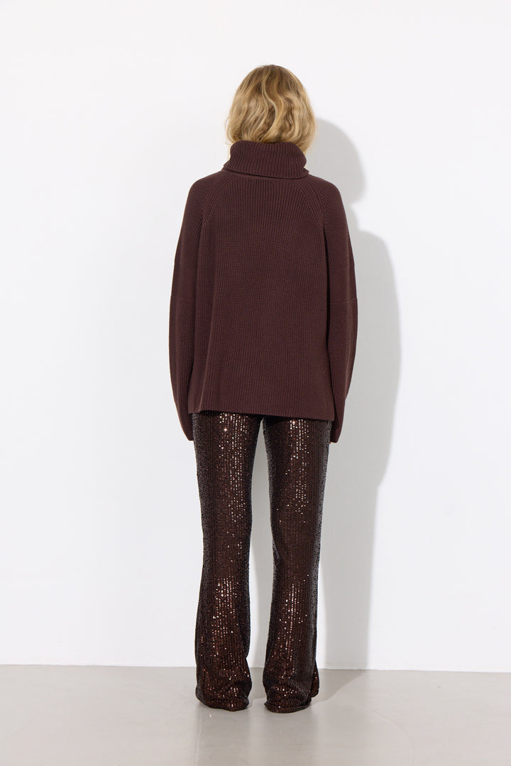 HUNKØN Jona Sequin Trousers Bukser Chestnut
